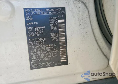 2016 Nissan Rogue S z USA, uszkodzony, nr VIN KNMAT2MVXGP635614